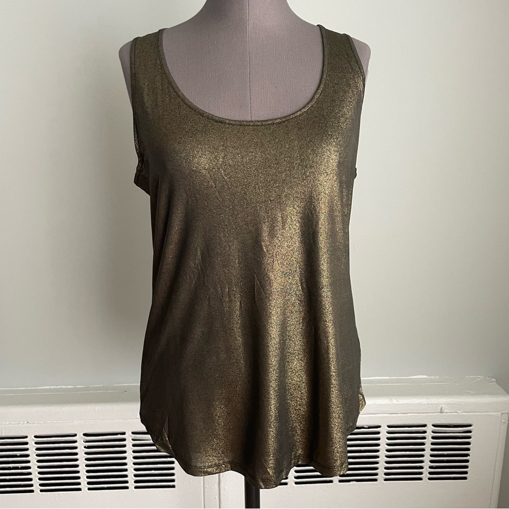 Jaye.e. Bronzy metallic racerback tank top size Large